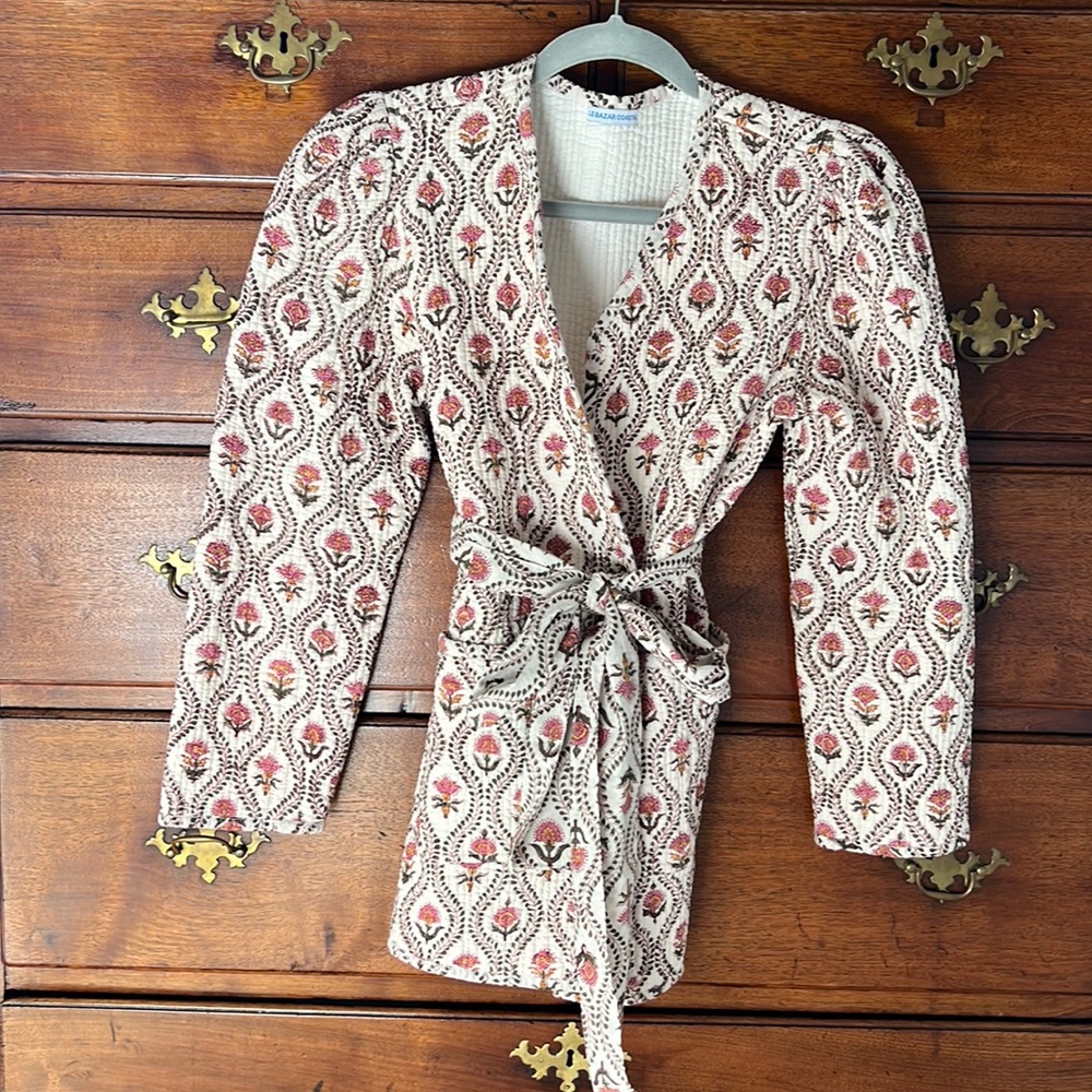 Le Bazar Coastal kimono wrap jacket size small